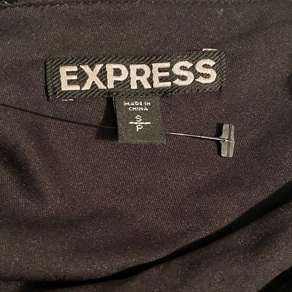 Express black all over sequins dress sleeveless v neck tie stretchy waist size S - Picture 2 of 6